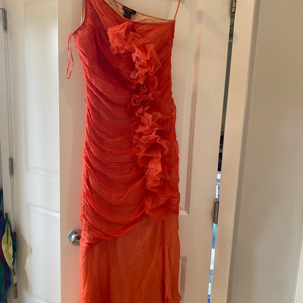 Vineet Bahl Elegant Orange Ruffled Dress